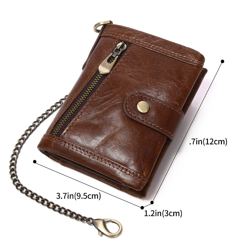 RFID Anti-theft Classic Wallet With Chain