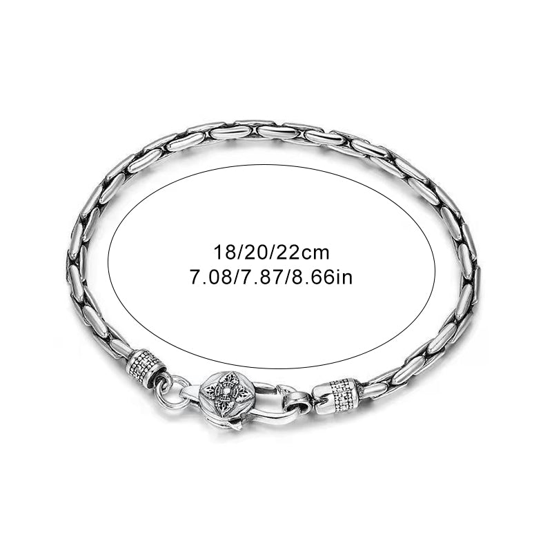 Sterling Silver Vajra Byzantine Chain Bracelet