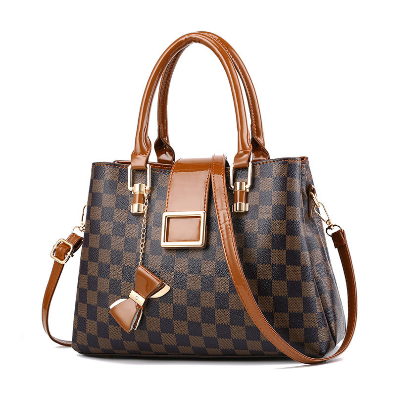 Printed Bow Leather Bag