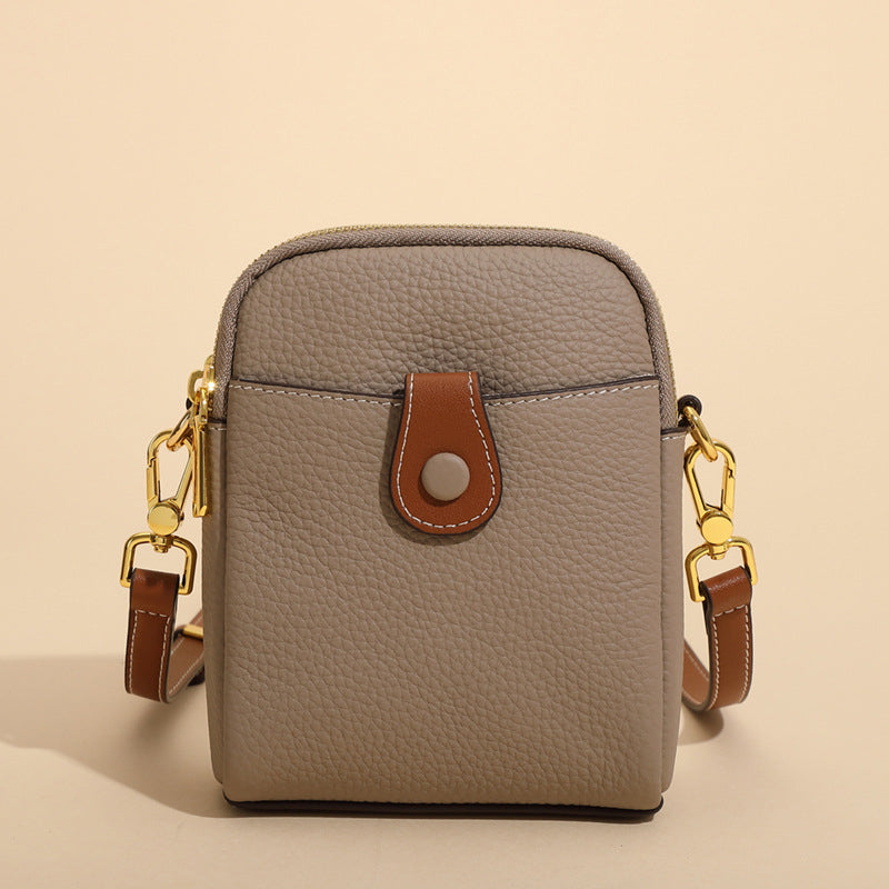 Multifunctional Solid Soft Leather Crossbody Bag