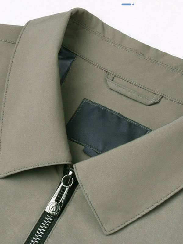 Middle-aged Solid Color Casual Jacket