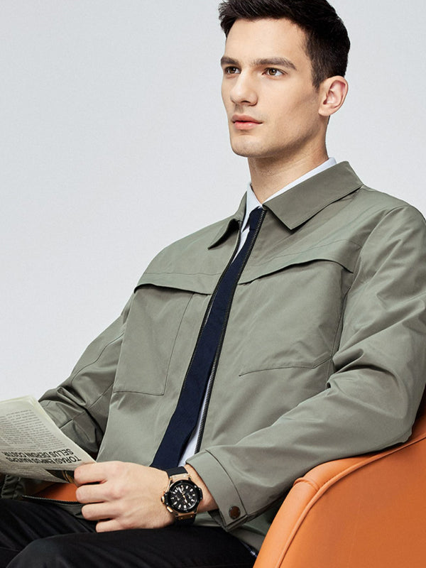 Middle-aged Solid Color Casual Jacket