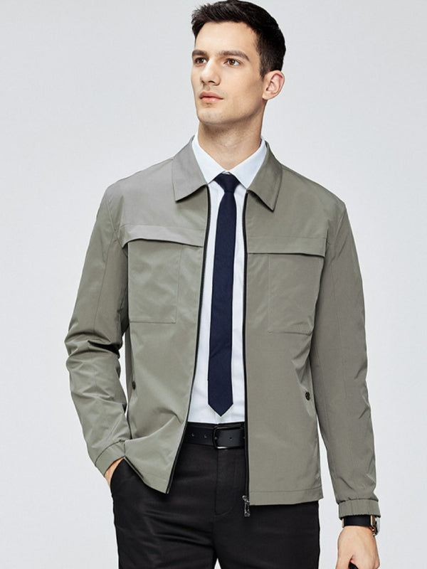 Middle-aged Solid Color Casual Jacket