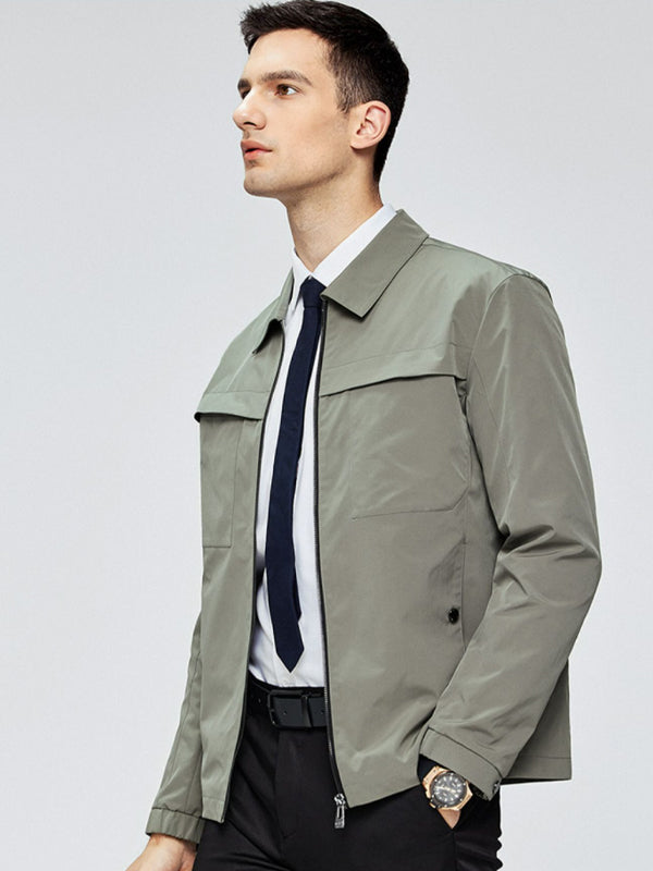 Middle-aged Solid Color Casual Jacket