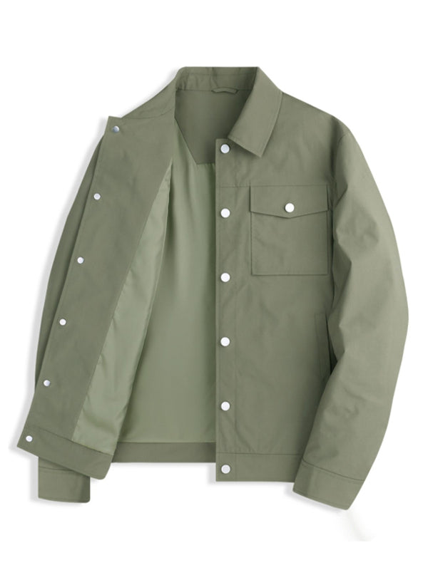 Middle-aged Solid Color Casual Jacket