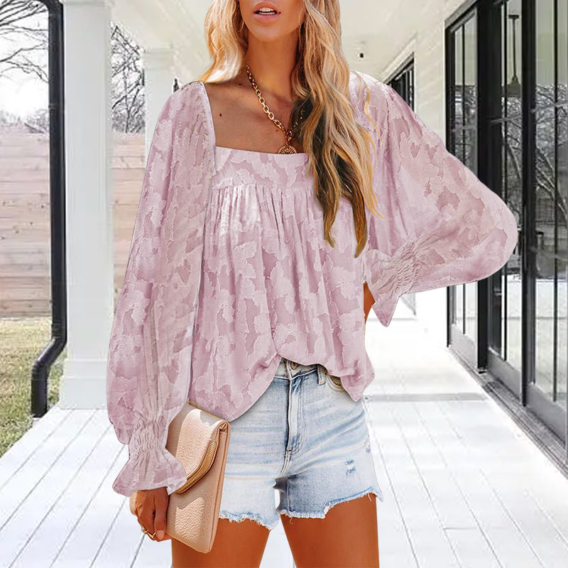 Womens Long Sleeve Tops Square Neck