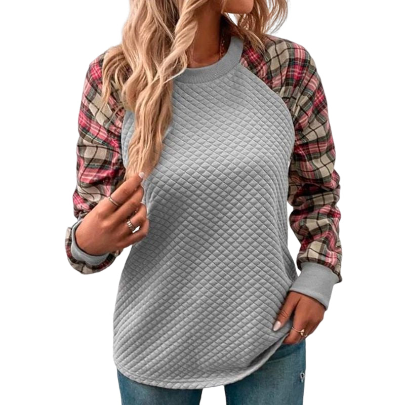 Women's Plaid Patchwork Sweatshirts