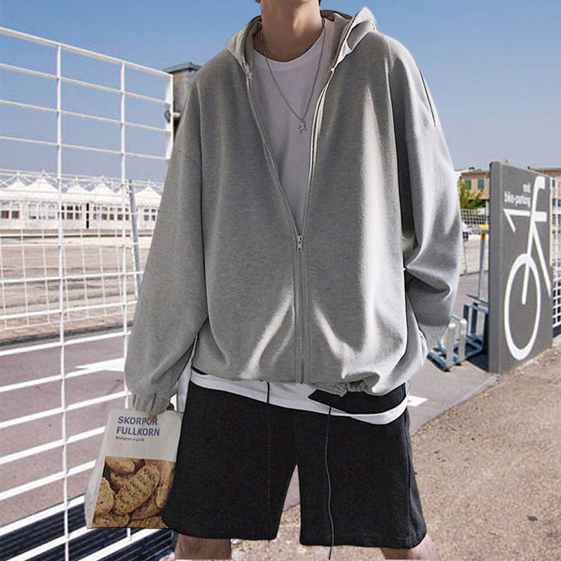 Men's hooded loose American hip hop style sports jacket