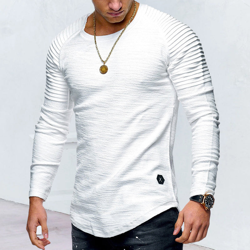Men's Long Sleeve Crinkled T-Shirt