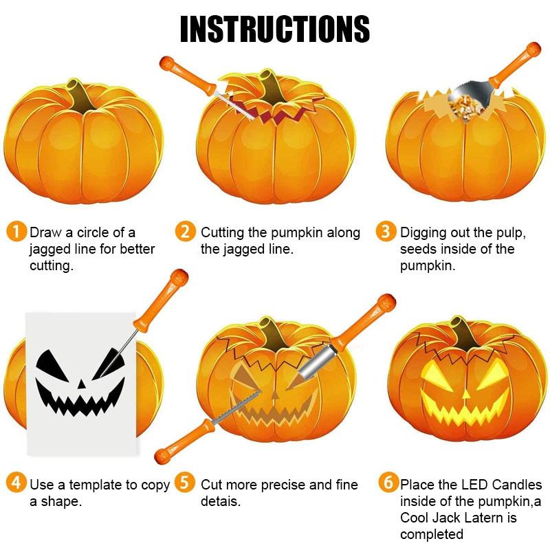 Pumpkin Carving Kit Stainless Steel Carving Tools Set