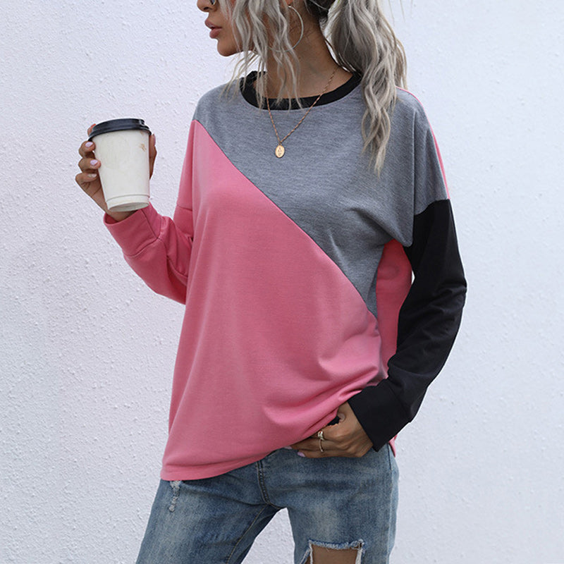 Paneled Crewneck Contrast Sweatshirt