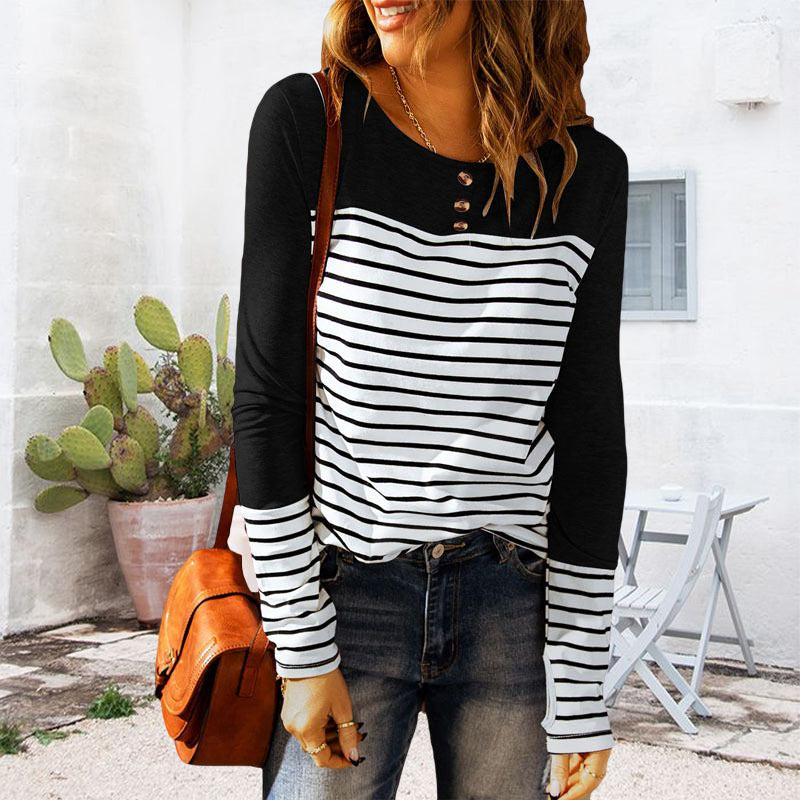 Striped Loose Long Sleeve T-Shirt