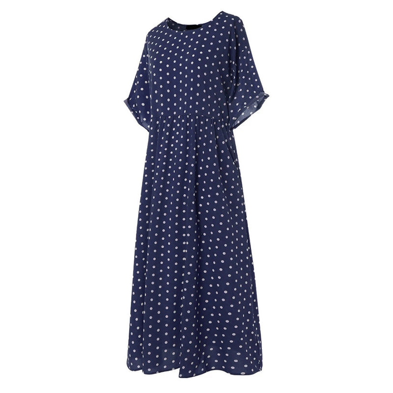 Half Sleeve Polka Dot Dress