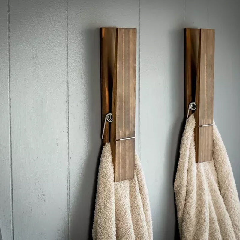 Clothespin Bathroom Towel Holder Decor