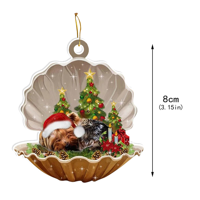 French Bulldog-Sleeping Pearl in Christmas Two Sided Ornament