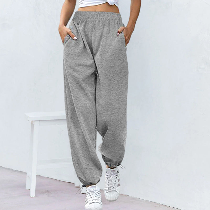 Loose Casual Sports Drawstring Wide-Leg Drawstring Pants