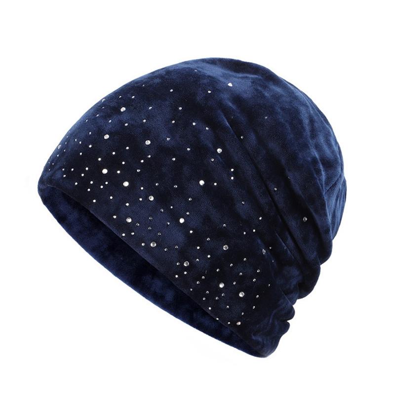 Soft winter slouchy beanie with rhinestones