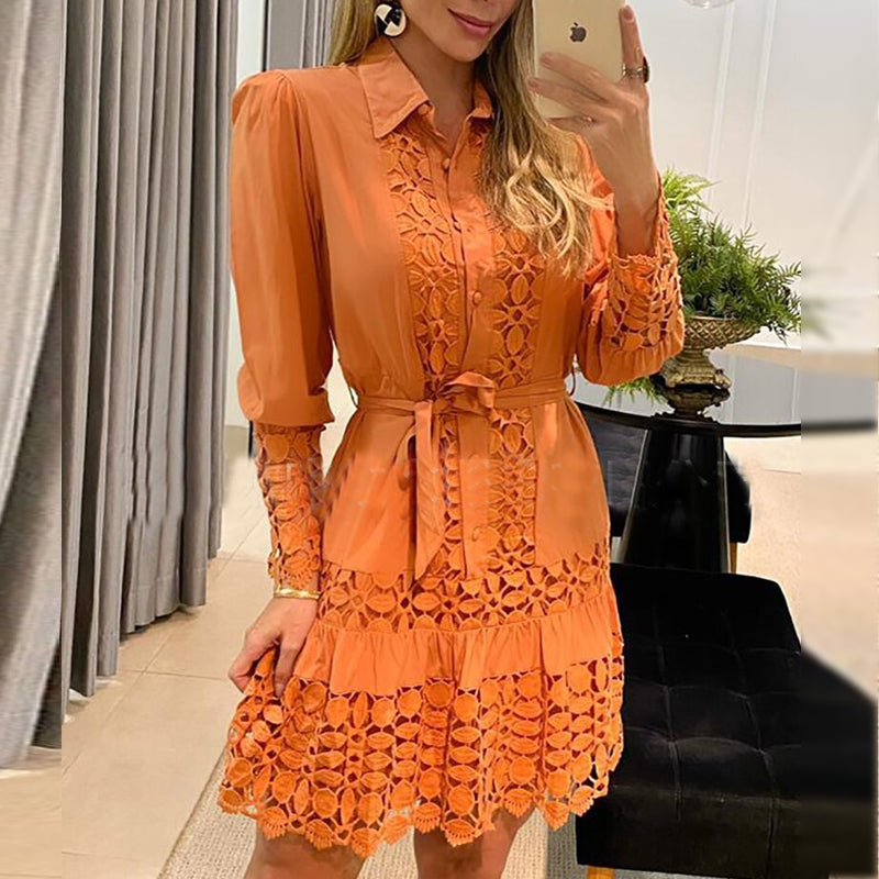 Women's Shirt Knee Length Dress