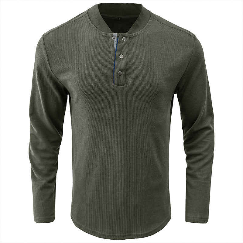Henry Collar Button T-Shirt