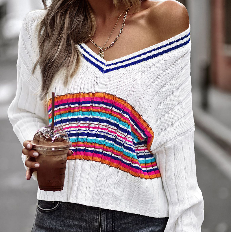 V-neck Paneled Sweater