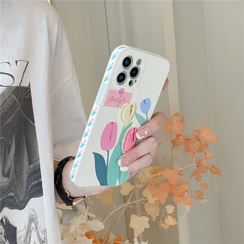 Cute Flower Case with Phone Lanyard