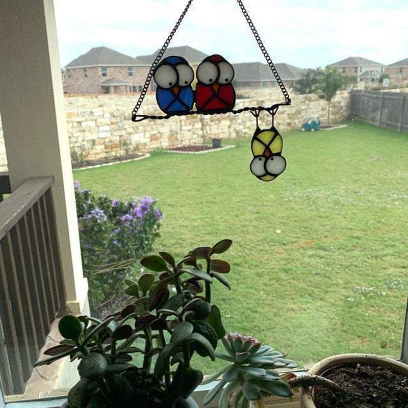 Owl Glass Window Hangings