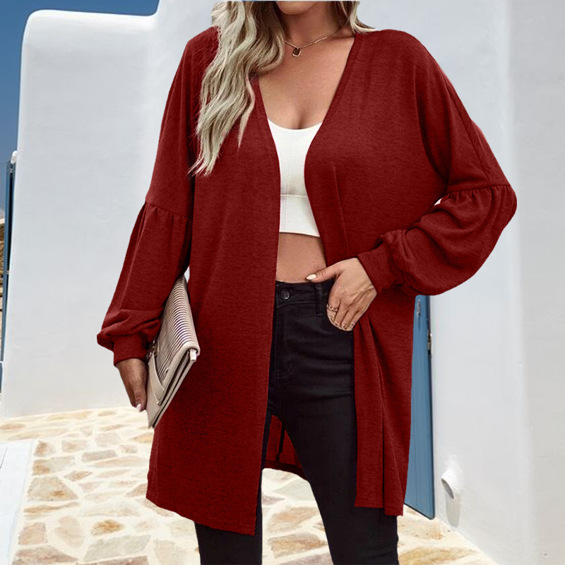 Solid Color Long Sleeve Cardigan