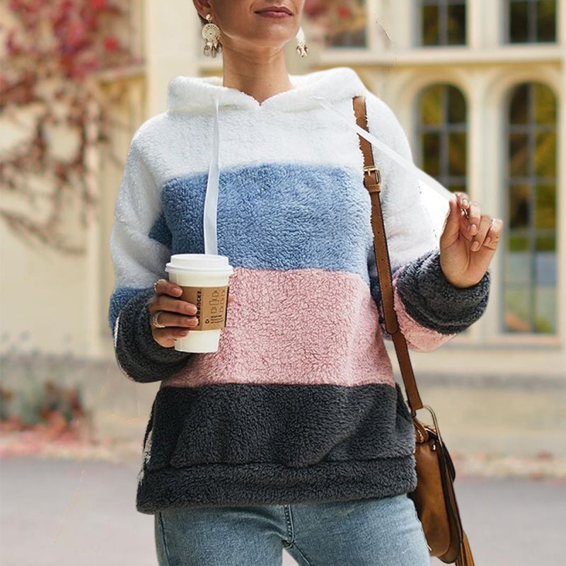 Paneled Plush Sweatshirt
