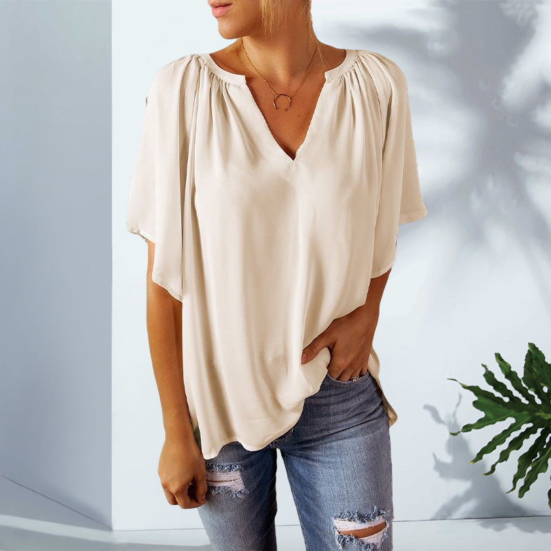 Chiffon V-neck Pullover Top