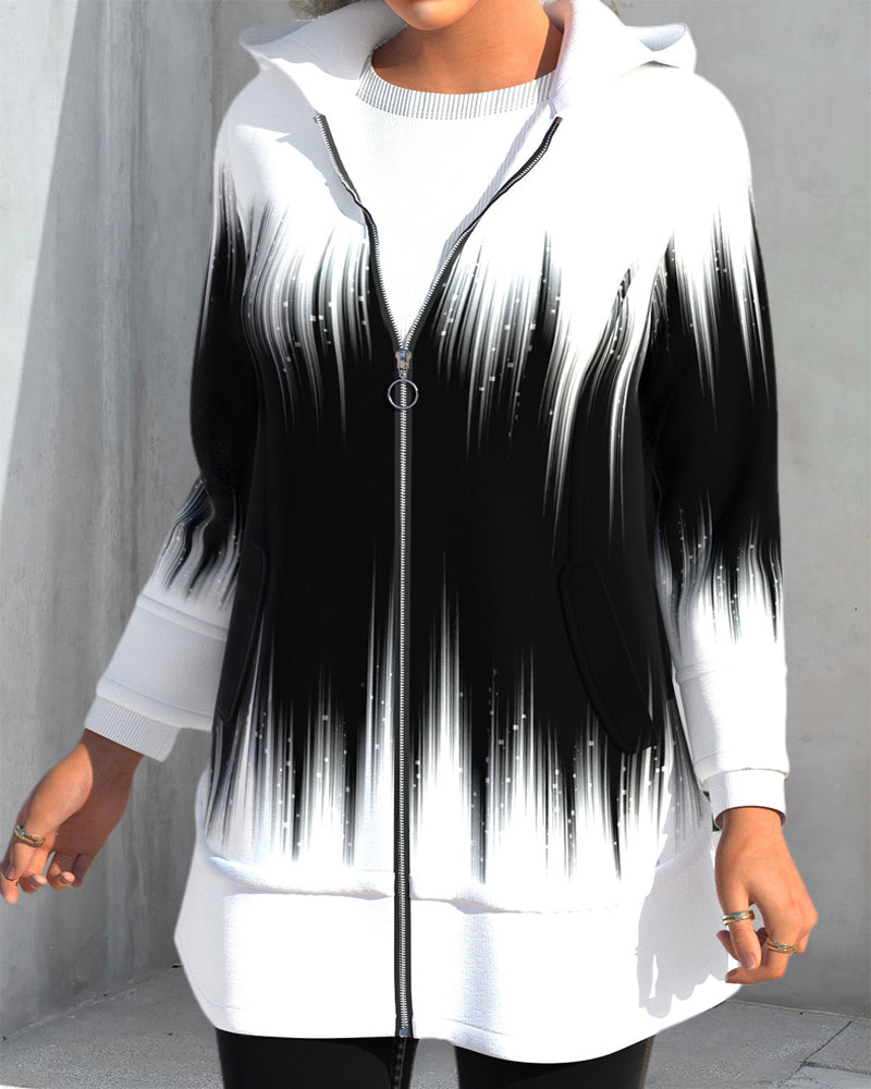 Long-sleeved Coat with Hood
