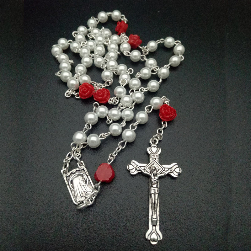Cross Rosary Crucifix Necklace