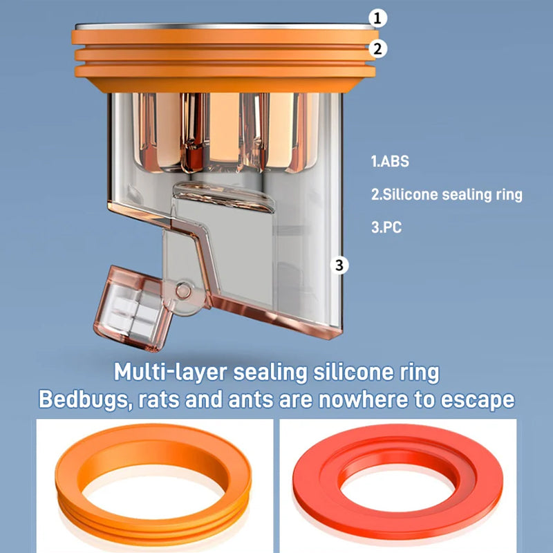 Universal double deodorant floor drain core