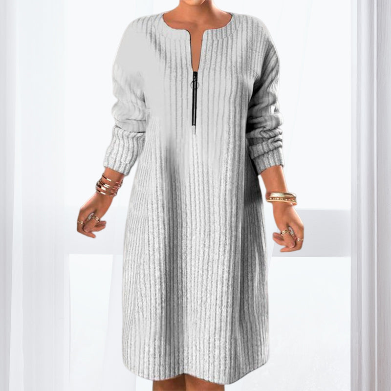 Unicolor Dress with Zipper