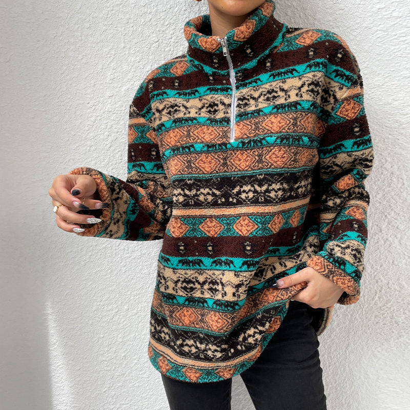 Turtleneck Zip Sweatshirt