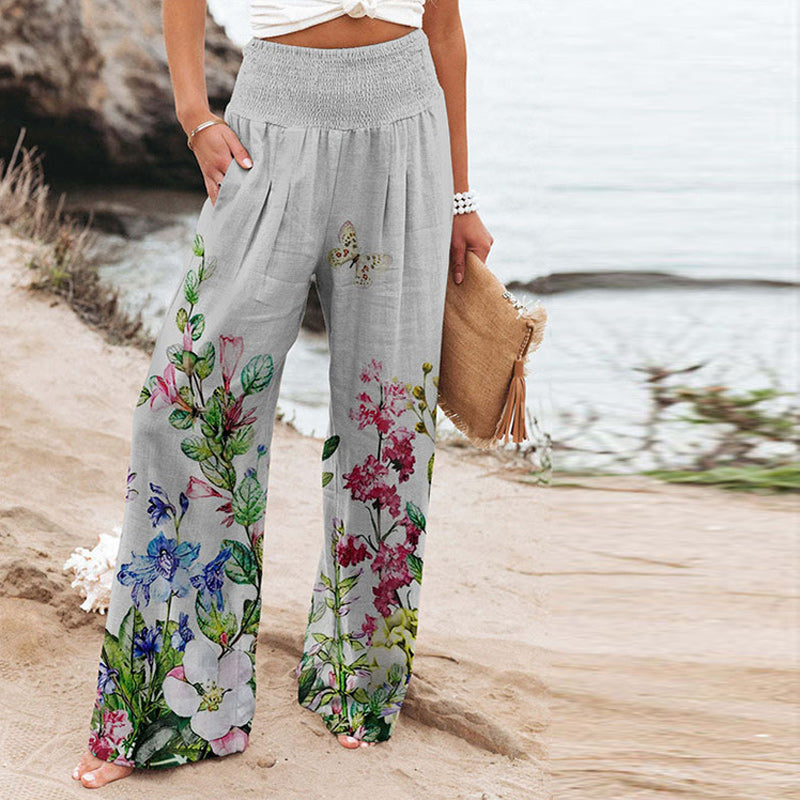 Printed High Waist  Wide Leg Pants