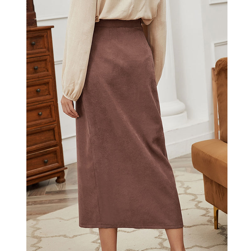 High Waist Slim Solid Color Hip Dress