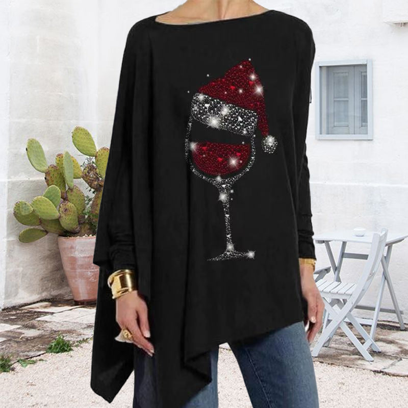 Red Wine Glass Irregular T-Shirt