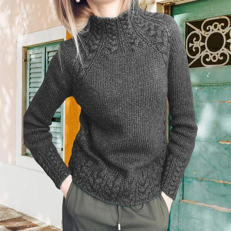 Solid Color Linen Pattern Sweater