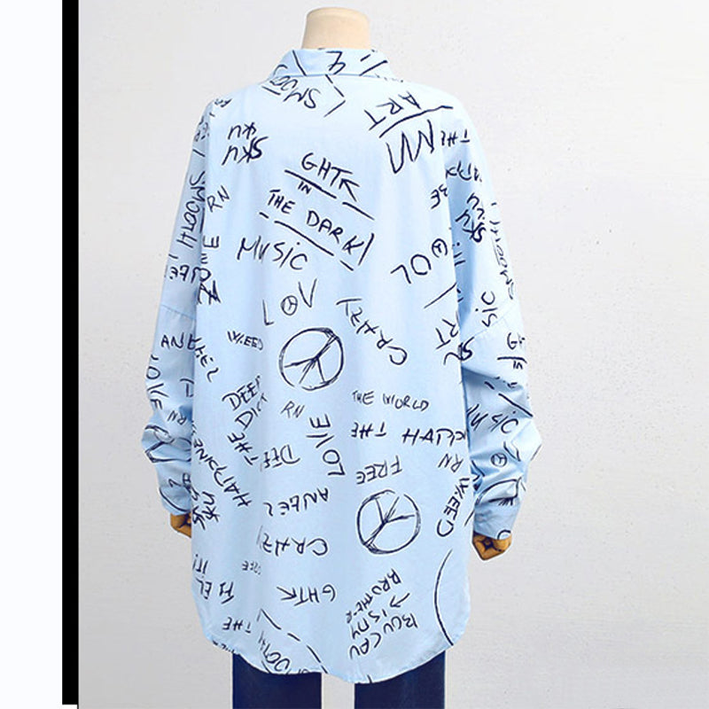 Long Sleeve Blouse With Letter Print