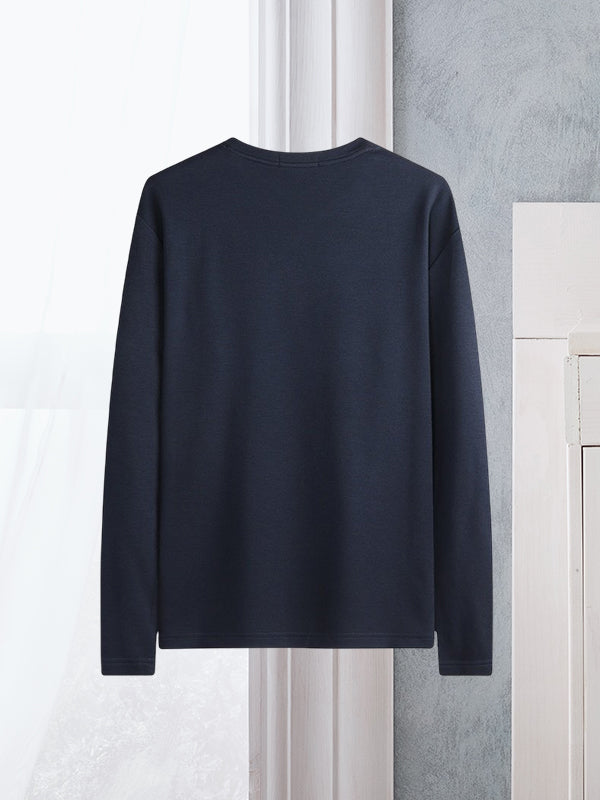 Men's Casual Comfortable Round Neck Long Sleeve T-Shirt