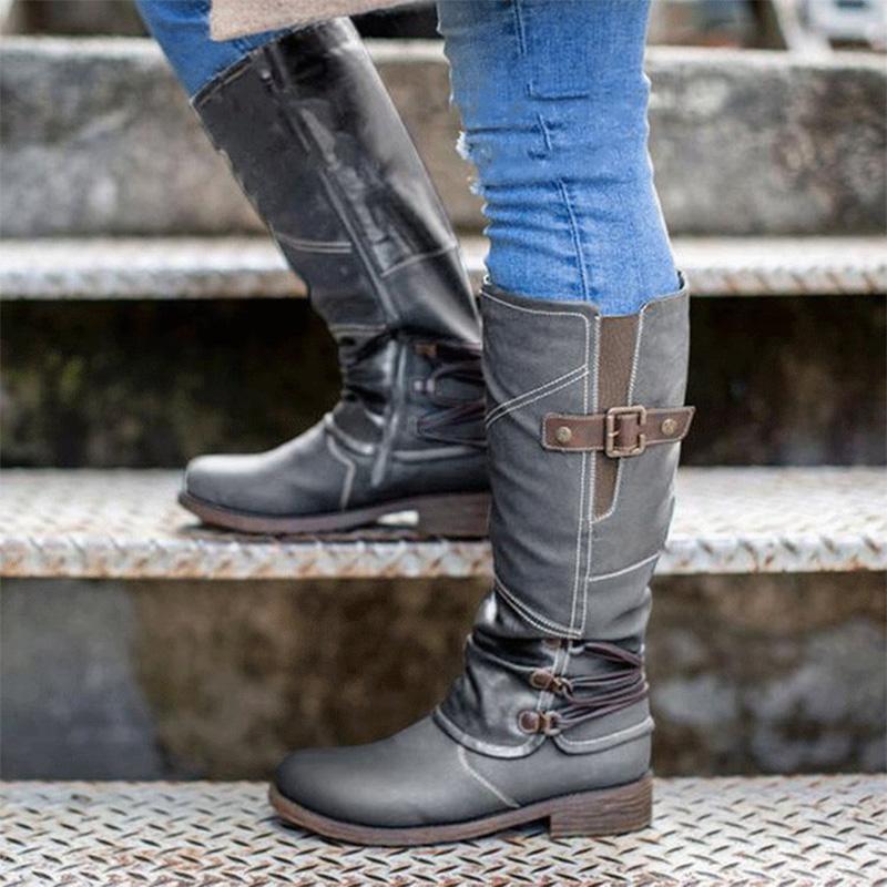 Zippered High-heeled Boots for Women