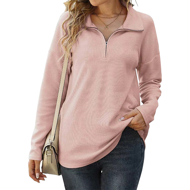 Women's 1/4 Zipper Lapel Collar Pullover