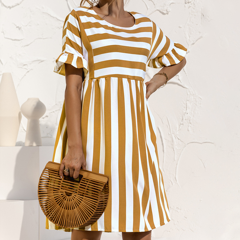 Ruffled Striped Dress