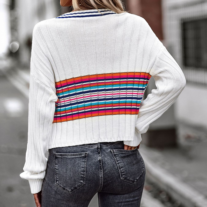 V-neck Paneled Sweater