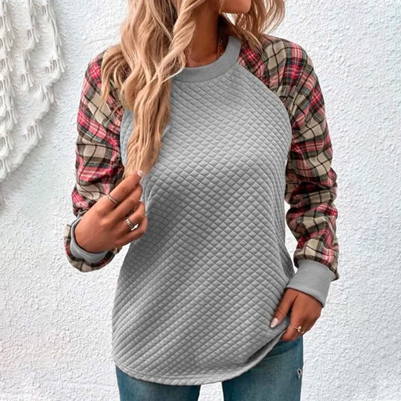 Women's Plaid Patchwork Sweatshirts