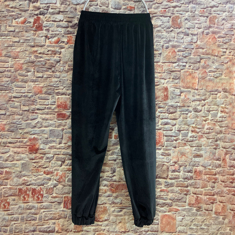 Gold Velvet Straight-leg Pants
