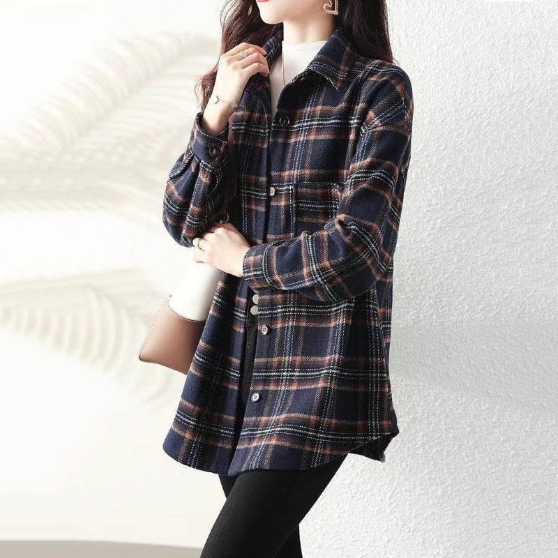 Loose Vintage Plaid Jacket