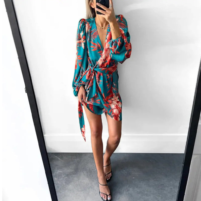 Lace Up Irregular Dress