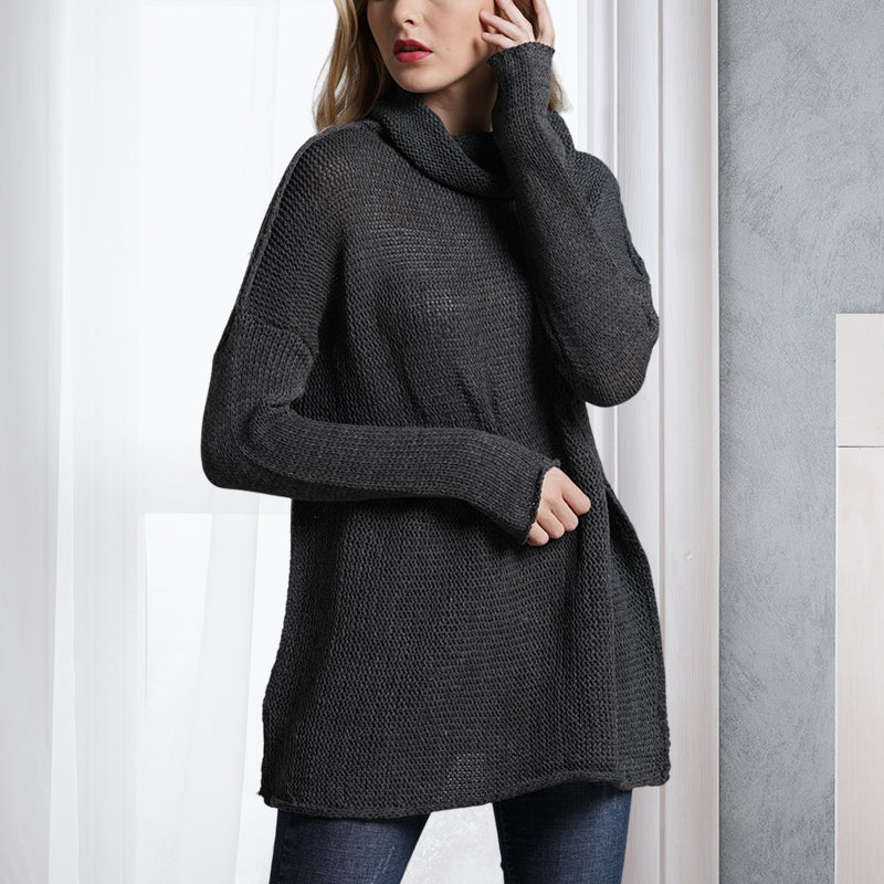 Turtleneck Long Solid Sweater