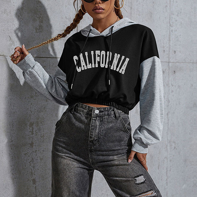 Cropped Casual Sports Hoodie